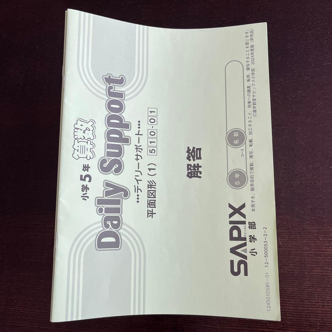 SAPIX サピックス　算数 5年